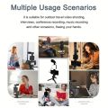 STTKGZD Smartphone Vlogging Kit With Tripod Phone Holder Mini Microphone Fill Light Starter Handle Portable Stabilizer Bracket.