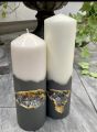 Concrete candle, candle ,geode crystal candle, 14k gold candle. 