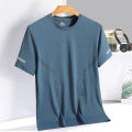 Men Running T-shirt Breathable Stretch Summer Top Gym Fitness Running Thin Short Sleeve Sportswear M-5XL Gray Blue Black White.