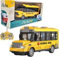 Remote Control School Bus, Open and Close Door, LED Lights RC Bus, Yellow. 