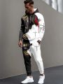The New Men's Set for Spring and Autumn 2025 Features a Casual Fashionable and Comfortable 3D Lion Pattern Print.