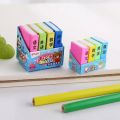 4Pc Creative Book Style Pencil Eraser Cute  Math Textbook Candy Color Eraser Student Stationery School Office Supply Gift. 