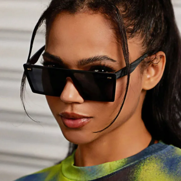 Fashion%20Oversized%20Frame%20Square%20Women's%20Sunglasses%20Casual%20Street%20retro%20Style%20Decorative%20Glasses%20-%20Image%203