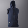 USA/EU Size Men Quick-Dry Running T-Shirts Outdoor Sport Streetwear Hoodie Vest Summer Sleeveless Shirt Gym Jogging T-Shirt. 