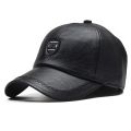 M Label Pu Leather Baseball Caps Spring and Autumn Outdoor Adjustable Casual Hats Sunscreen Hat. 