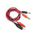 2pcs Banana Plug To Alligator Clip Wire Power Test Lead Red And Black Length Crocodile Clamp Small Battery Copper 1 Meter. 