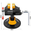 Mini Electric Small Table Bench Vise 360 ° Rotating Table Screw Vice Adjustable Clamping Suction Cup Fixed Frame. 