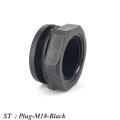Plug-M18-Black St M18 black waterproof lock hole plug with rubber seal. 