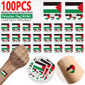 10-100pcs Palestine Face Arm Stickers Water Transfer Sticker Vibrant Colors Palestine Flag Tattoo Sticker Effortless Removal. 