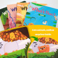 Who’s That? Push-Pull-Slide Board Books —4-Book Interactive Set for Toddlers & Preschool—Forest, Farm, Ocean & Grassland Animals.