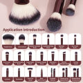 MAANGE Professional Makeup Tool Kit Kabuki Mineral Powder Brush Eyeshadow Blush Brush Premium Handle Soft Dense Hair for . 