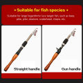 Telescopic fishing rod with cork handle carbon fiber portable fishing rod tool accessories outdoor throwing fishing. 