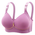 New Non-magnetic Thin Cup Glossy Fat Mm Bra Large Size No Underwire Comfortable Breathable Gathered Women's Underwear. 