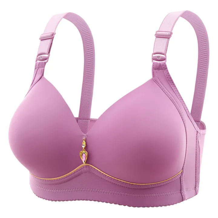 New%20Non-magnetic%20Thin%20Cup%20Glossy%20Fat%20Mm%20Bra%20Large%20Size%20No%20Underwire%20Comfortable%20Breathable%20Gathered%20Women's%20Underwear%20-%20Image%203
