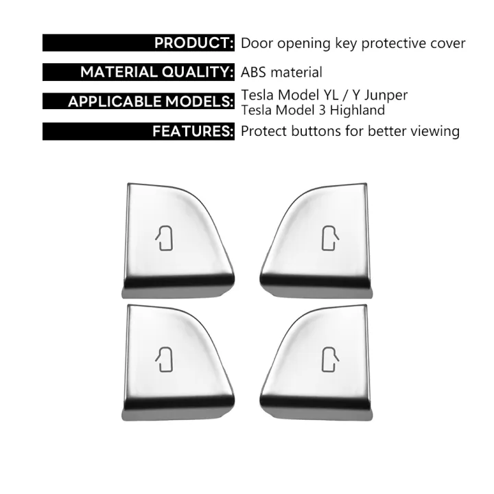 TESY%20For%20Tesla%20New%20Model%20YL%20Y%20Juniper%20Launch%20Model%203%20Highland%20Door%20Lock%20Switch%20Open%20Button%20Cover%20Protector%20-%20Image%207