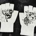 Cute cat print, unique hip-hop, American-style, Y2K millennial, 2026 new gloves, cosplay accessories, gloves. 