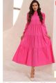 Pink Long Linen Maxi For Girls - Premium Quality, Stylish Maxi Dress - Fashionable And Comfortable Wear. 