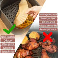 Air Fryer Liners Disposable 100pcs Parchment Paper Square Liners Round Liners Free of Bleach Non-Stick Oil-proof and Waterproof. 