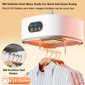 Portable Clothes Dryer Folded Electric Clothing Dryer Multifunctional Intelligent Timed Warm Laundry Dryer with Remote Control.