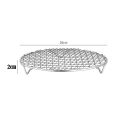 Round Air Fryer Rack Stackable Stainless Steel Grid Grill BBQ Net with Foot Cooling Rack Steam Baking Rack For Home Kitchen. 