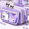 New Kuromi Pencil Case Sanrio Stationery For Junior High School Girls New Primary School Students Large Capacity High Appearanc. 