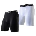1 Pcs Men's Plus Size Black and White Long Sports Underwear Running Fitness Basketball Football Elastic Waist Shorts Teenagers. 