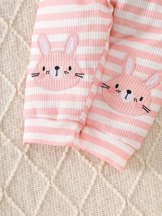 Cute%20Rabbit%20Embroidery%20for%20Infants%20and%20Toddlers,%20Waffle%20Sweatshirt,%20Striped%20Jogger%20Pants,%20Two-Piece%20Set,%20Knee%20Pads,%20Elastic%20Waist,%20Soft%20and%20Warm%20-%20Image%206