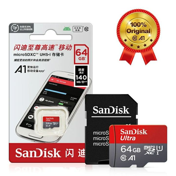 San Disk Ultra Memory Card 256GB 128GB 64GB Micro sd Card 32GB MicroSDHC Class10 SD card 140MB TF Card original sd memorycard