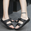 Men's Two Slippers with Buckles, Adjustable Boken Slippers, Couple Style Outdoor Daily Lightweight. 