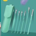 6Pcs/set Ear Wax Pickers Stainless Steel Ear Picking Tool Piercing Kit Earwax Clean Tools Ea.... 