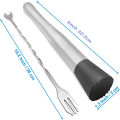 8 Inch Cocktail Muddler and Mixing Spoon, Stainless Steel Cocktail Muddler Home Bar Bartender Tool Barware Set.