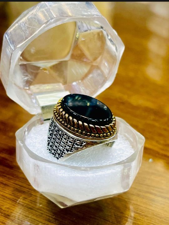 CHARMING ITALIAN STONE RING FOR MEN-FASHION PREMIUM QUALITY (BLACK