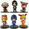 6pcs/set Anime Naruto Kakashi Hatake Gaara Uchiha Itachi with Fashion Cloth Action Figure Model Toys. 