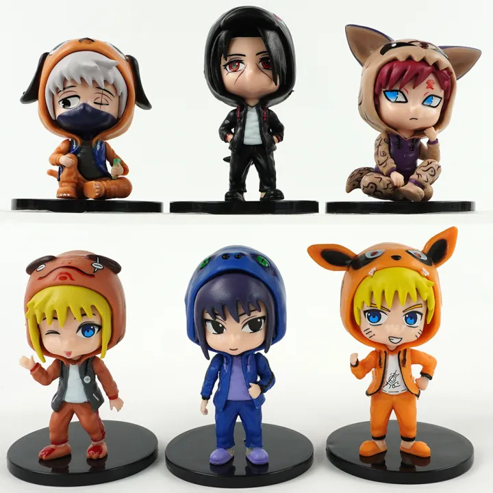 6pcs/set%20Anime%20Naruto%20Kakashi%20Hatake%20Gaara%20Uchiha%20Itachi%20with%20Fashion%20Cloth%20Action%20Figure%20Model%20Toys%20-%20Image%203