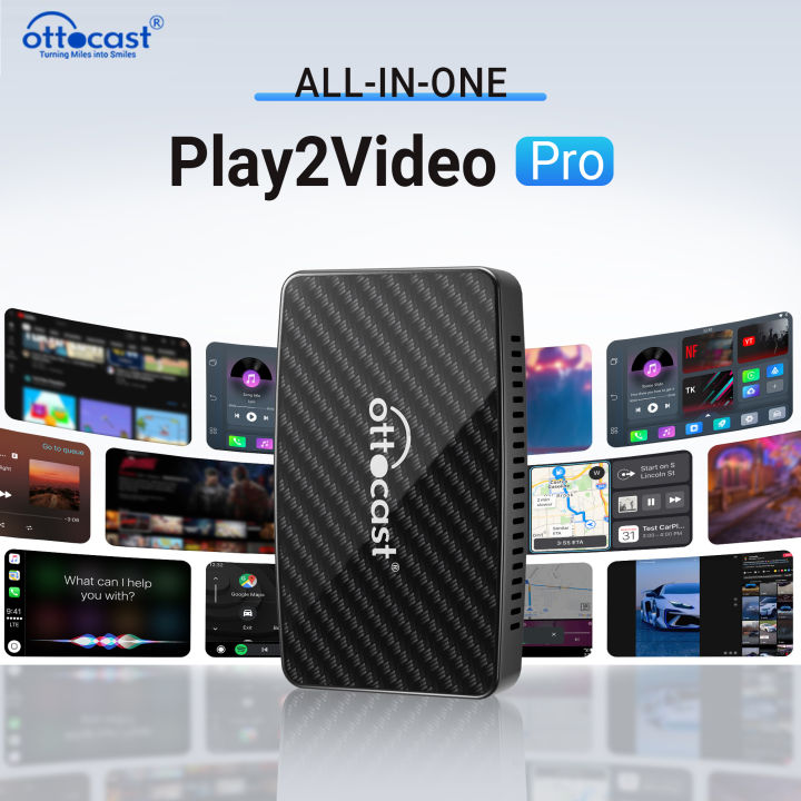 OTTOCAST New Play2Video Pro Wireless CarPlay Android Auto USB Video Adapter for NetFlix for Wired CarPlay Car Accessories