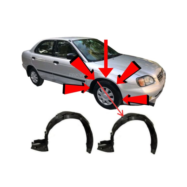 Suzuki Baleno Fender shield ( 2 ) pieses Right and Left set both front side Black colour ( save your car from Rust )