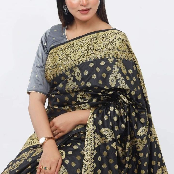 Most Popular Soft Pure Katan Saree For Women.Best Stylish Saree Comfortable Wear -Regular Use Saree-Any Occasion Saree Colour Garanty-All Over Work By Suta