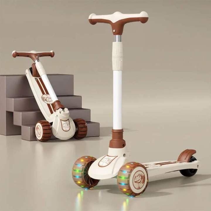 KidsSansar - Kids Musical & Lights System 3 Wheeler Kick Push Scooter