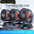 Car Fan 360° Adjustable 3 Head Air Fan Automotive Electric Fan USB/12V/24V Fan 2 Speeds Car Silent Fan For Home Desk Office&Car. 