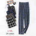 New Style Hot Sale Cotton Plaid Pajama Pants For Adluts Home Furnishing Cotton Trousers Cotton Pajama Men Sleep Bottom Home Wear.
