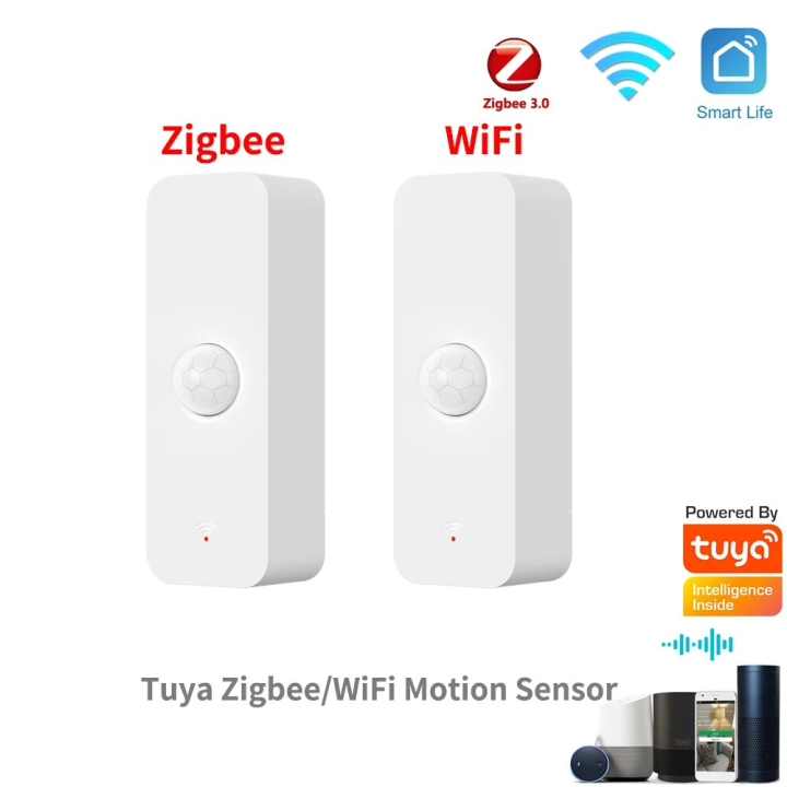 Tuya WiFi Zigbee PIR Motion Sensor Smart Home Human Body Infrared Detector Security Smart Life Works With Alexa  Home