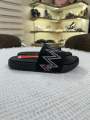 Lightweight Anti-Slip Fly Knit Slides for Men – Soft Black/White Print Slippers for All-Day Comfort. 
