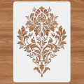 1PC A4 Vintage Baroque Stencil for Wall Painting – DIY Classic Floral Template for Home Decor. 