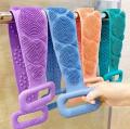 Bath Shower Silicone Body Brush Belt, Double-Sided Back Scrubber & Body Exfoliating Strap, Silicone Bath Scrubber, Soft Body Cleaning Brush, Long Silicone Back Scrubber Belt with Handles, Body Washing Strap for Shower and Bath. 