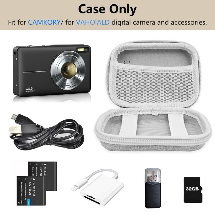 Digital%20Camera%20Case%20for%20CAMKORY,%20KODAK%20PIXPRO%20FZ45/FZ55,%20%20IXUS%20285%20HS,%20Small%20Travel%20Compact%20Camera%20Holder%20with%20Mesh%20Pocket%20-%20Image%203