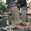 Rain Boots for Men, Fashionable High-Top Rain Boots for Outer Wear, Long-Tube Waterproof and Non-Slip Couple Style Outdoor Fishing Boots.