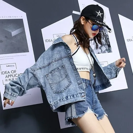 Women's%20denim%20jacket%20Korean%20version%20of%20the%20jacket%20Korean%20version%20of%20the%20long-sleeved%20sunscreen%20vintage%20collar%20striped%20shirt%20-%20Image%205