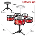Jazz Drum Set for Kids 3 Drums / 5 Drums with Small Stool Drum Stick Set Music Instrument Educational Toys for Beginners Gifts. 