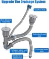 Double bowl Sink waste bowl fitting kitchen pipe kit fitting complete kitchen accessories drain pipe complete set. 
