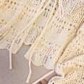 Women's Summer Lace Knit Cardigan Long Sleeve V-neck Openwork Crochet Tie Front Sun Protective Shawl Versatile Cover-Up for Fall. 